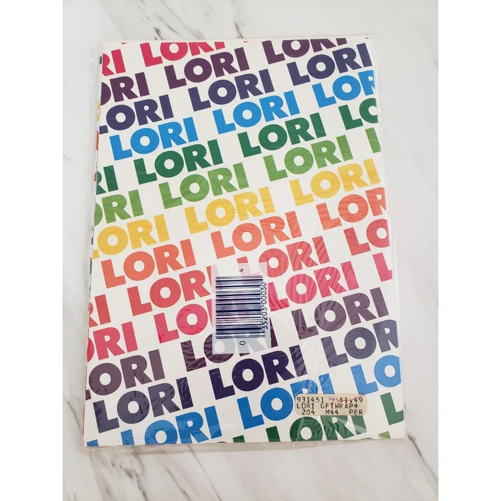 LORI Vintage Stravina Personalized Gift Wrap Wrapping‎ Paper Name RAINBOW gift